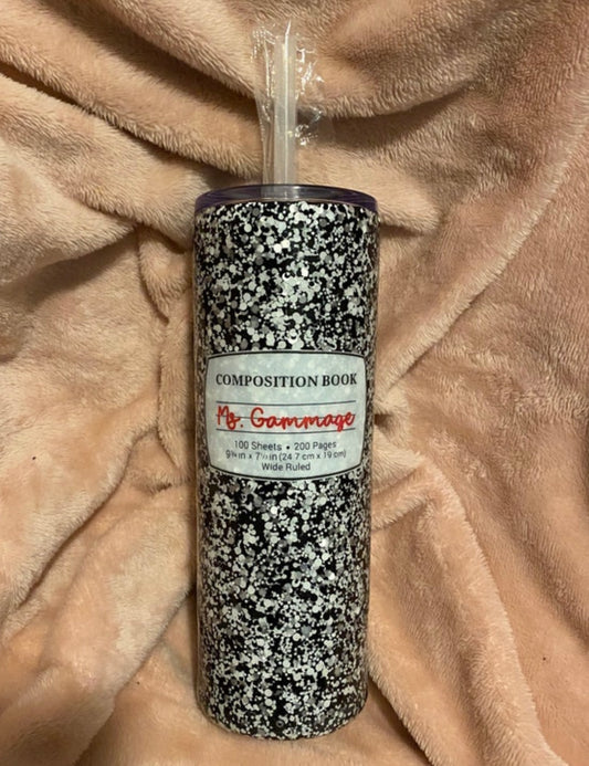 Custom Composition Notebook Tumbler